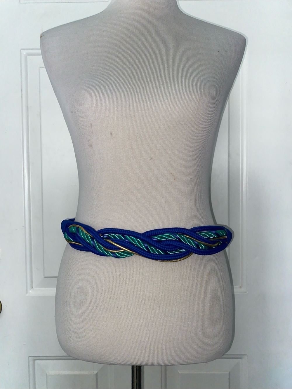 Vintage Blue Braided Cord Women’s belt OS